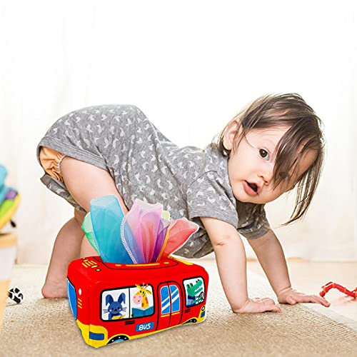 Brinquedo de caixa de tecido para crianças | Brinquedos sensoriais Montessori com 8 lenços de seda p