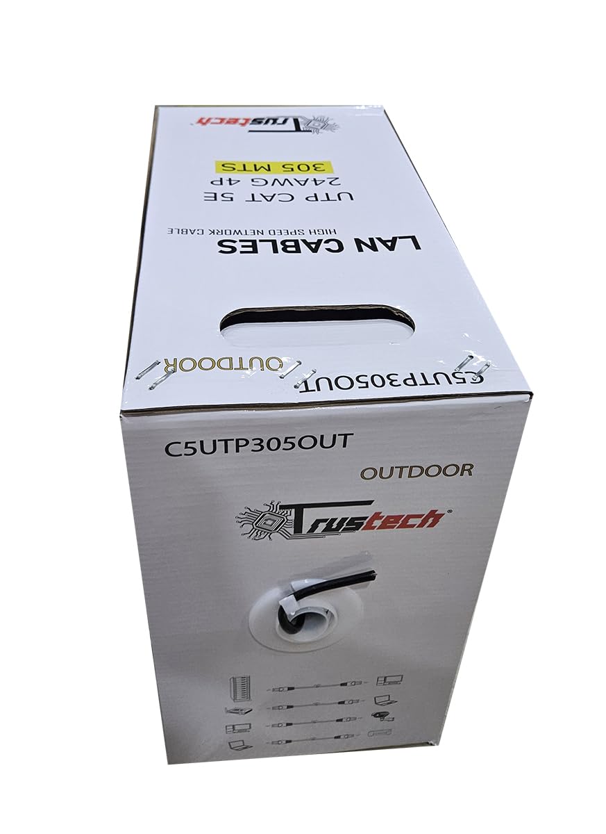 TRUSTECH Matassa Cavo Lan Utp Cat. 5E 305M 1/0.50CCA 4P PVC C5UTP305OUT