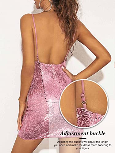 EVILD Sequin Dress Pink Sparkly Dresses Rave Outfits for Women4
