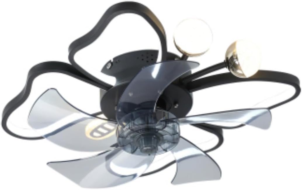 19.7 Inch Light Ceiling Fan with Lights Remote Control with Modern Butterfly Design Styling, Black, Fan for Bedroom, Living Room, Timing Function, Noiseless, Children's Favorite