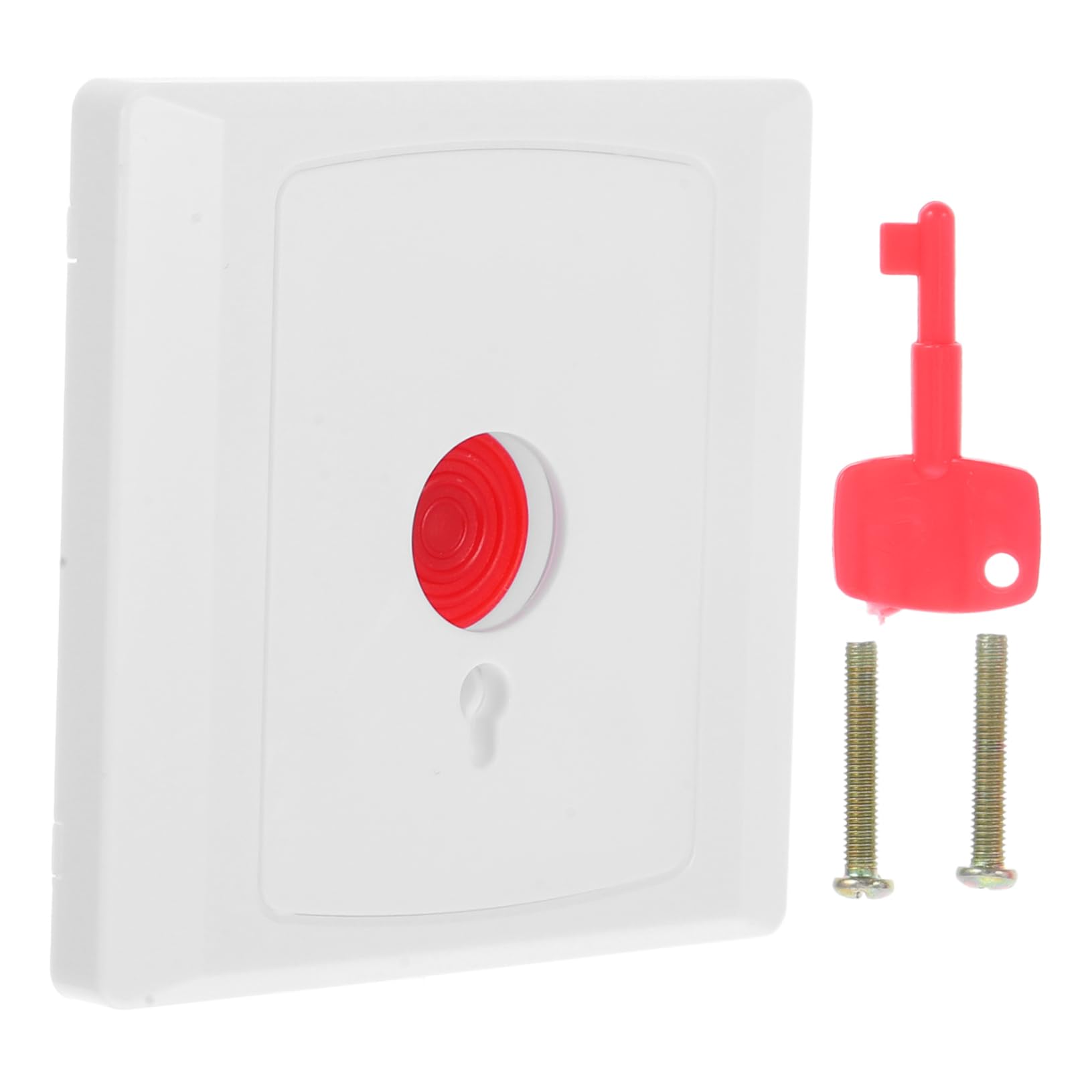 Cabilock Manual Alarm Button Emergency Call Help Button for Seniors Wall-Mounted Reusable Reset Key for Home Security