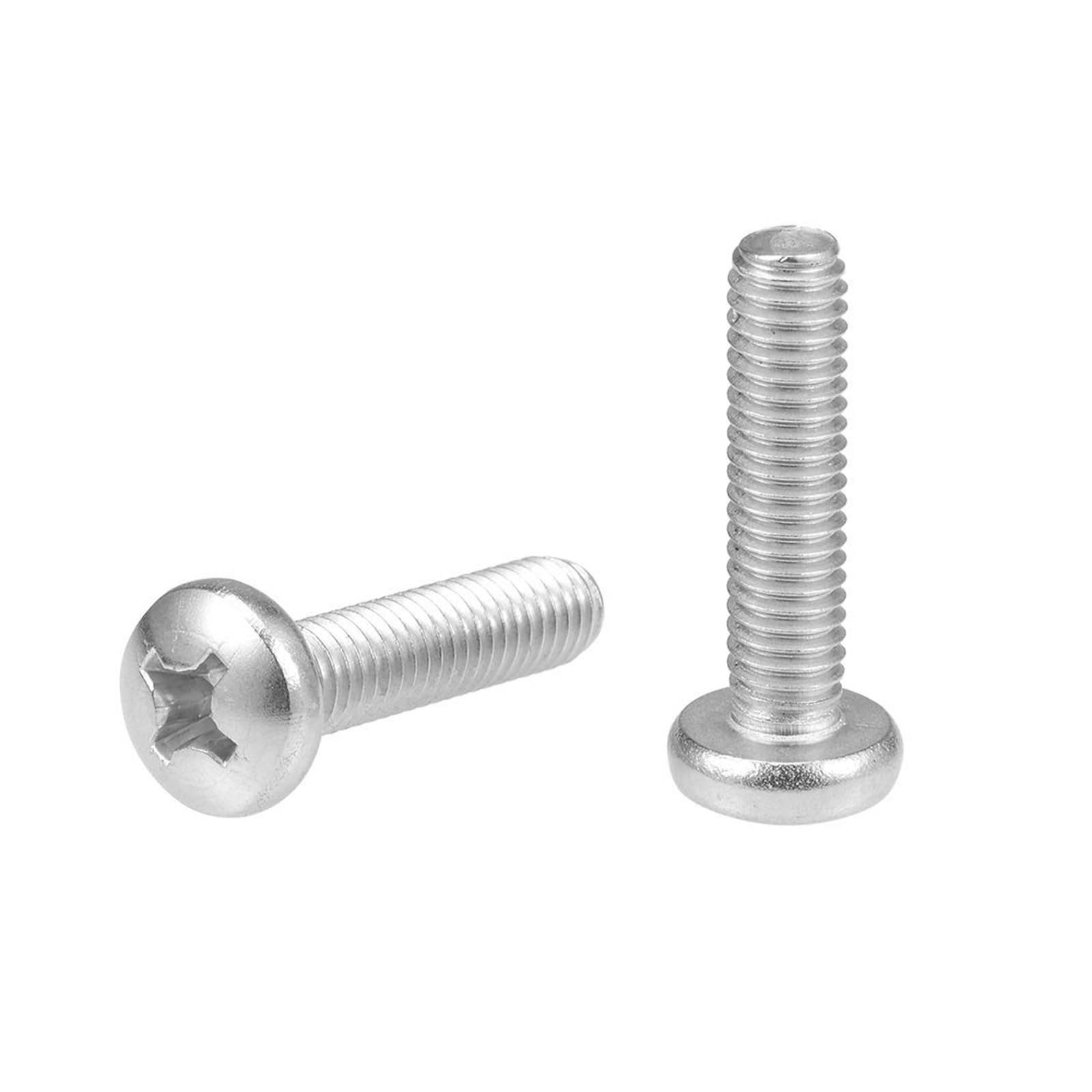 MACHSWON M6x25mm Machine Screws Pan Phillips Cross Head Screw 304 Stainless Steel Round Head Cross Screw Fasteners Bolts 10Pcs