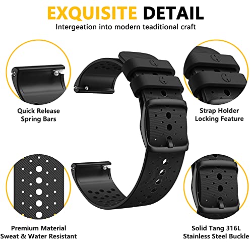WIIKAI Replacement Strap Compatible with Polar Vantage M Silicone Replacement Watch Straps, 135 Millimeter - Image 3