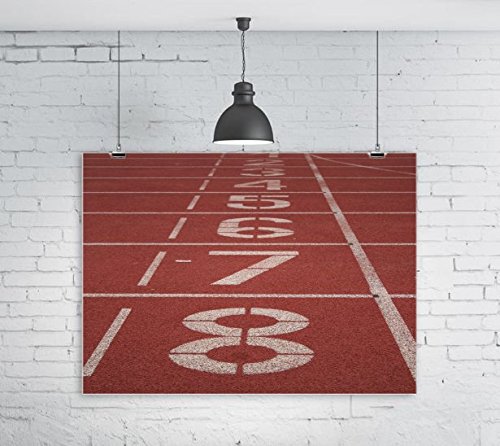 Moonlight Printing Track and Field Run Running Race Lane Numbers 16x20 Glossy Poster