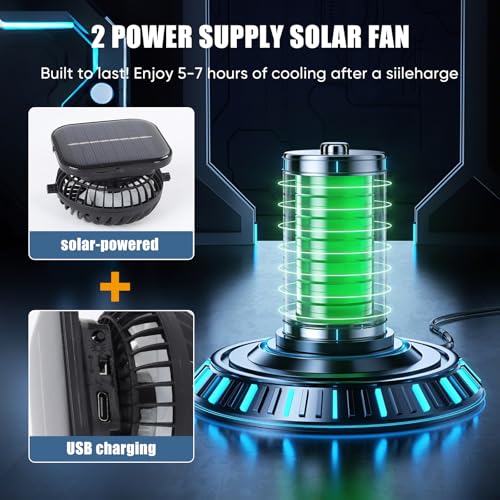 Image of Solar Powered Fan Sun Hat for Men, UPF 50+ Wide Brim Cooling Bucket Hat, Sombrero para El Sol Hombre for Fishing Hiking Beach