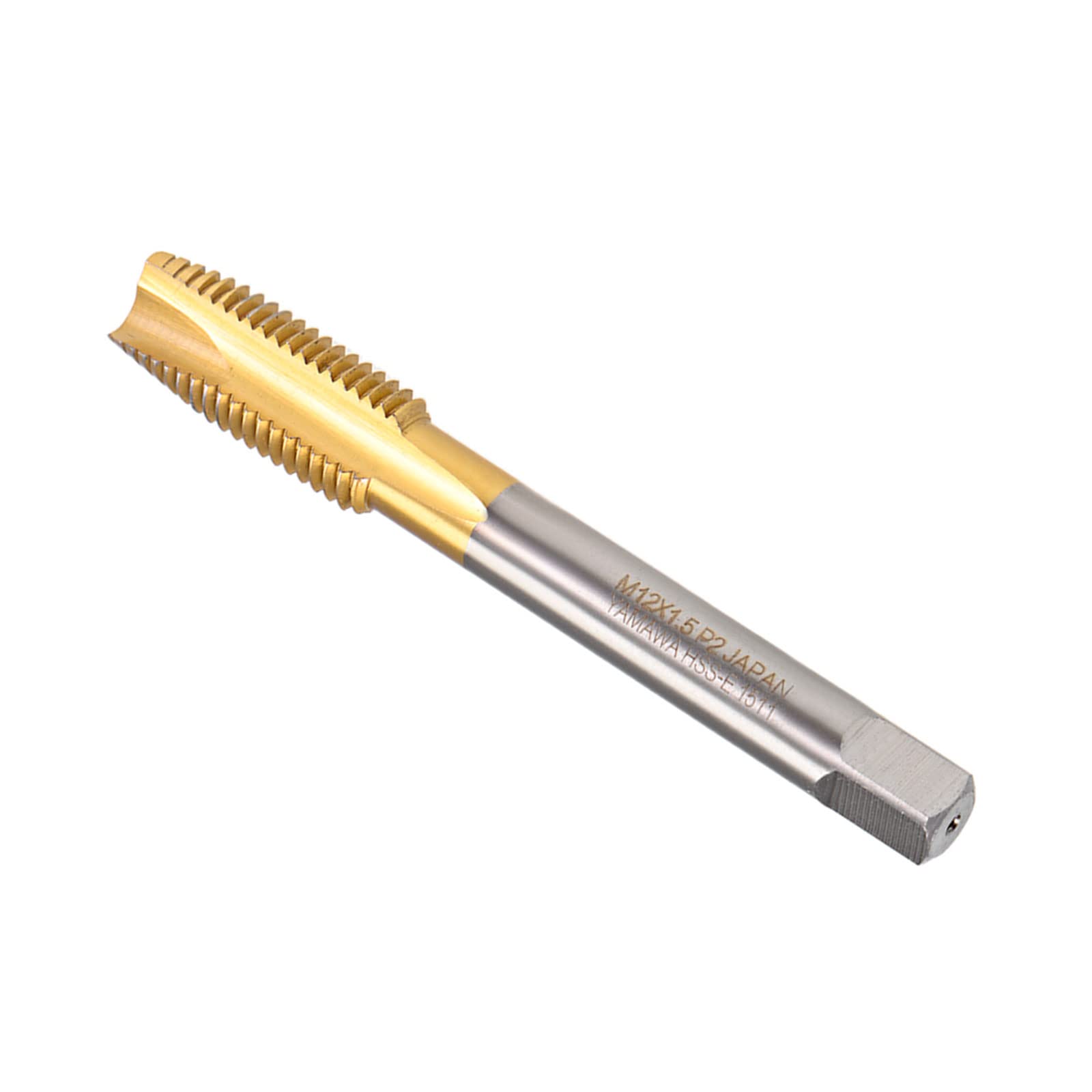 Spiral Point Taps, Metric M12 x 1.5 Filettatura, Titanio Rivestito Alta Velocità Acciaio 6542 Vite Fresatura Filettatura Tap - (per Picchiettatura Perforante Macchina), 1Pz