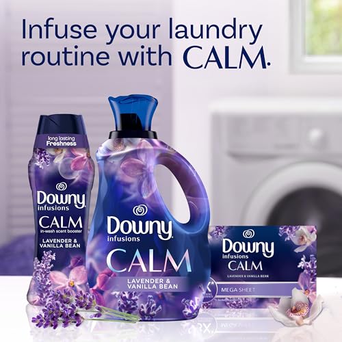 Image of Downy Infusions Laundry Fabric Softener Liquid, Calm, Lavender & Vanilla Bean, 56 Fl Oz