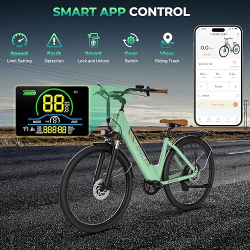 Movcan V80 Electric Bike, 1000W Motor 28MPH 26'' City Cruiser Ebike for Adults, 48V 13Ah Removable Battery Up to 70 Miles, 7-Speed Dual Disc Brake, Mountain E-Bike for Commuting image 15