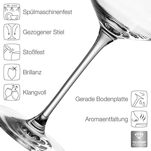 Foto von LEONARDO HOME Weißweingläser PUCCINI (6er Set) • Kratzfeste Weingläser (560 ml) • Spülmaschinenfest & Langlebig • Zeitlose Gläser für Weißwein • Modernes Design • Weißwein-Glas Puccini • 069553