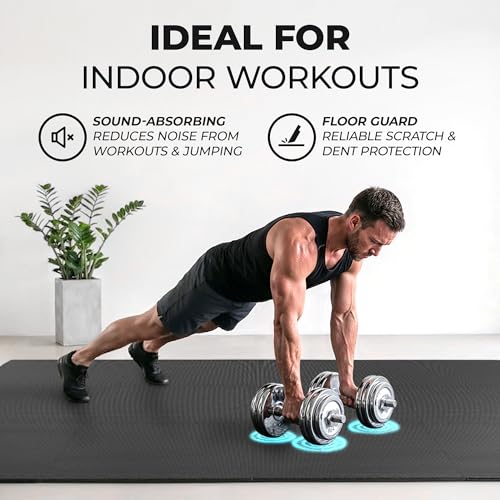 bemaxx Gym Mats Set - 12 pcs EVA Interlocking Foam Floor Tiles (24.4"x24.4"x0.4") 48 sqft Protective Gym Flooring Sports Home Workout Exercise Mats Puzzle Garage Fitness Play-Room Pool Treadmill Bike by BeMaxx - Used condition - Image 9