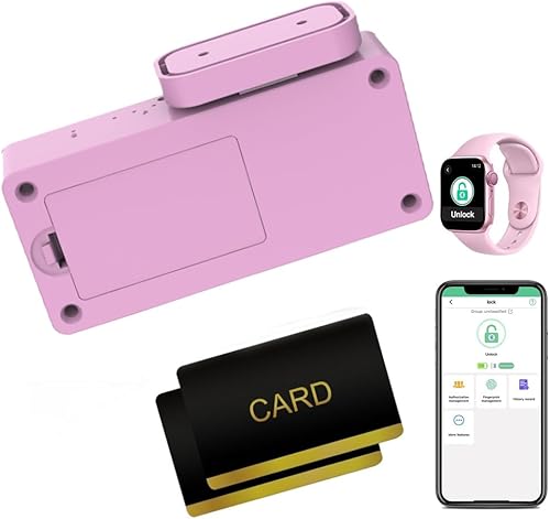 Miniatura 16 de eLinkSmart - Cerradura de cajón oculta para gabinete con tarjeta NFC RFID, aplicación Bluetooth, seguridad infantil, no requiere taladrar para Negro