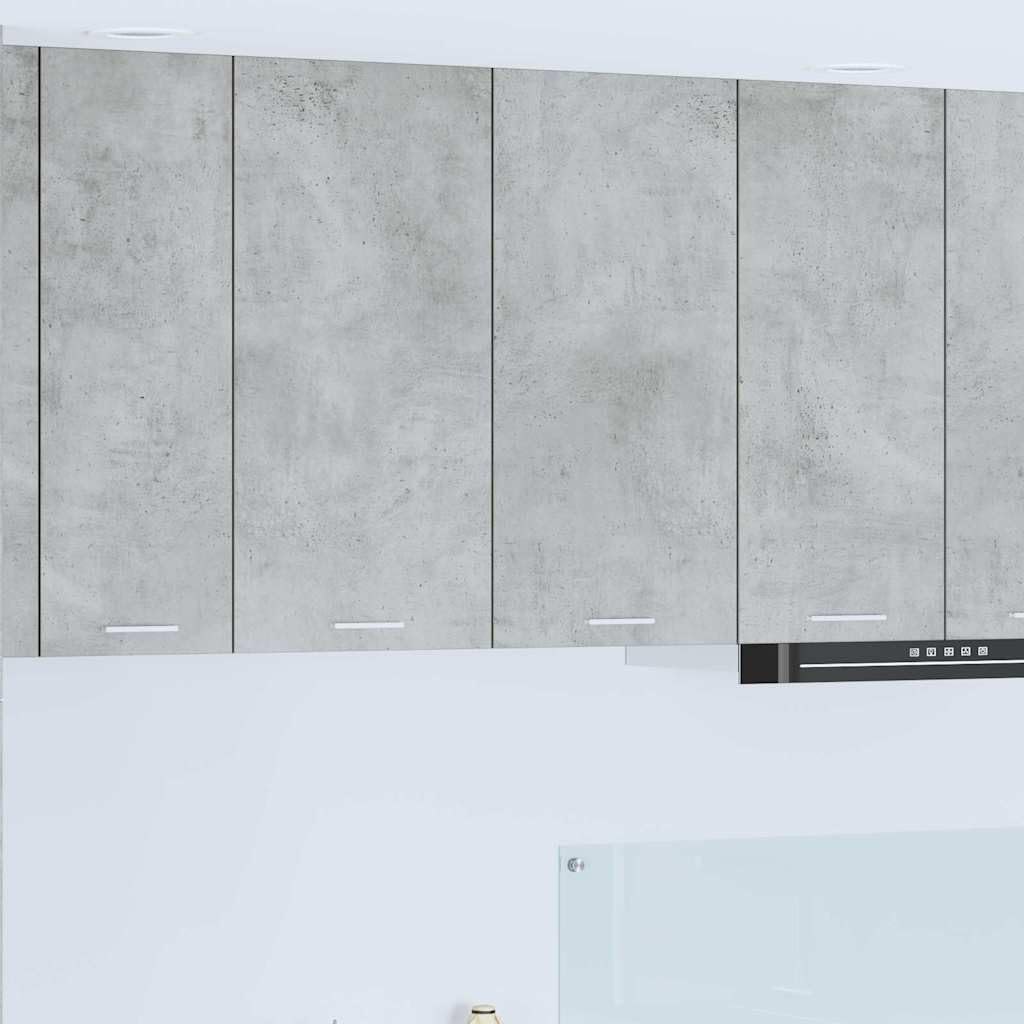 Armadietto pensile con anta grigio cemento, 80 x 31 x 80 cm, in legno, robusto mobile da cucina per riporre oggetti, mobili da cucina durevoli