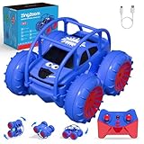 Remote Control Car, Fast Direct Charging RC Cars Amphibious 360° Rotating LED Rechargeable Stunt Car 2.4Ghz 4WD All Terrain RC Race Cars Toy Christmas Birthday Gift for Kids Boys Girls Aged 3-12 years