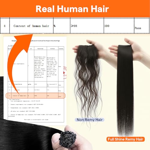Image of Full Shine Mini Flat Tip Remy Hair Extensions Brown Highlight Blonde, 18 in