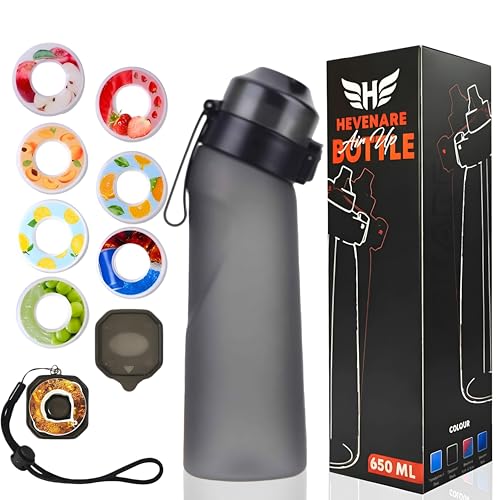 Hevenare Air Up Water Bottle with 7 Flavored Pods (Pod Holder Included) Multi-Color Fruit Scented Bottle for Kids Sports & Travel 650ml Leak Proof