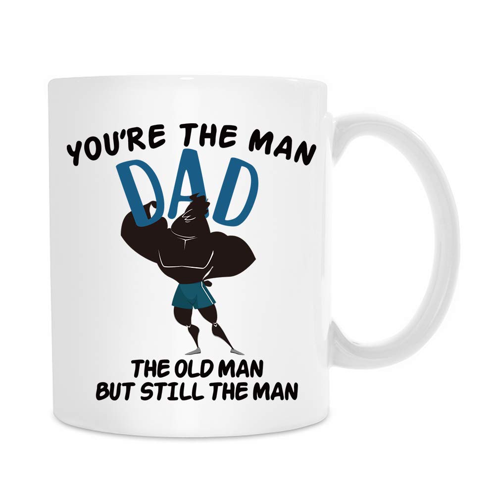 JioJio CHAN Funny Coffee Mug, Dad, The Man, The Old Man, Father's Day Gifts for Dad, Unique Gag Gift Idea for Him from Daughter, Son, Wife, Kids, Cool Birthday Present for Men, Fun Novelty Cup