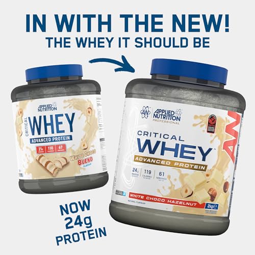 Applied Nutrition Critical Whey Protein Powder – 24g Protein per Serving, High Protein Powder, Protein Shake with BCAAs & Glutamine Packaging May Vary (2Kg - 61 Servings) (White Choco Hazelnut) - Image 3