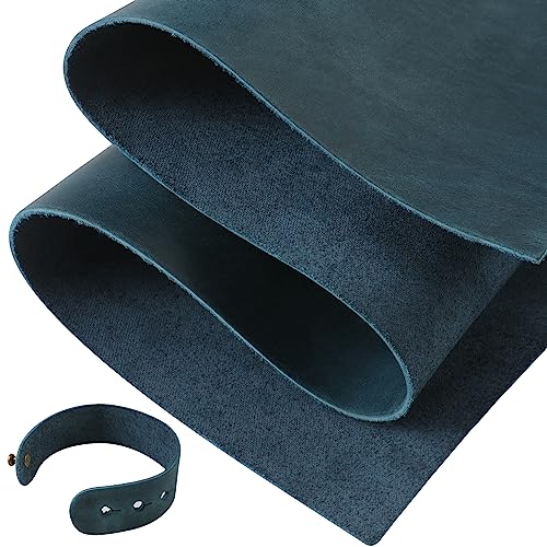 Image of RingSun 12''X24'' Blue Leather Sheets for Crafts (2mm), Full Grain Leather Tooling Leather