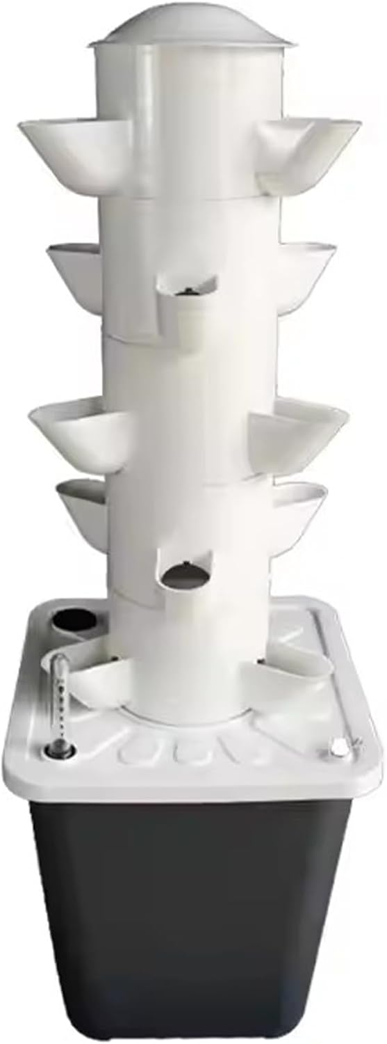 Hydroponics Tower Growing System Vertical Garden Planter, 15 Pods, Outdoor Indoor Vegetable Herbs Fruits Planting Equipment Beginner Kit