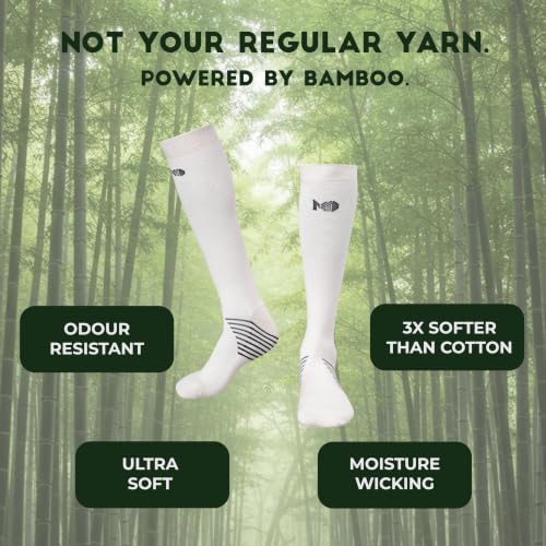 Image of Mint & Oak Bamboo Compression Socks For Men & Women, Sports Socks - Odour Free & Superior Grip, Running, Hiking, Cycling, Boosts Blood Circulation & Recovery