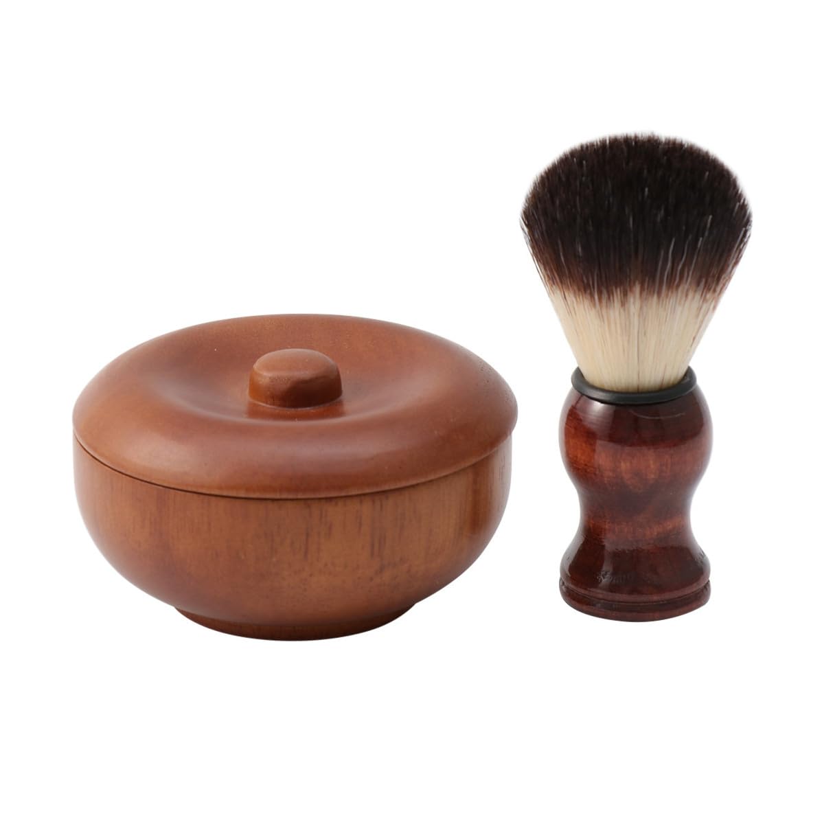 Men Shaving Brush Set with Bowl, Nylon Wood Beard Grooming