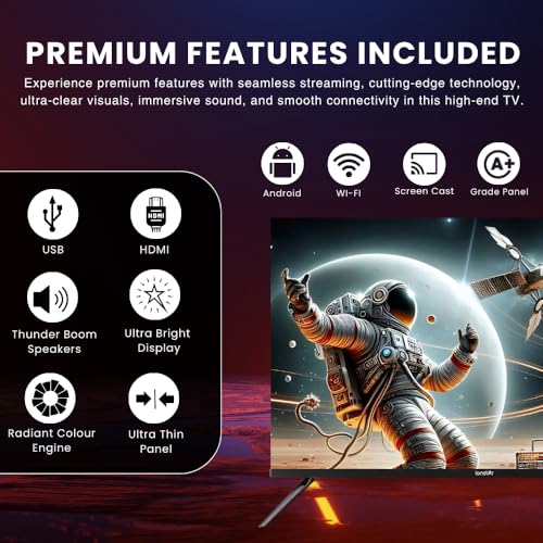 Image of IONSTAR 80 CM (32 inches) HD Smart QLED Android TV 2026 | 1000+ Apps Support | USB Ports | Smart Voice Control | 30W Thunder Speakers | Cloud Voice Connect | Frameless | 32S-MXMCL-EK