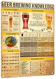 HYBLOM Vintage Beer Brewing Knowledge Metal Sign - Retro Home Bar Wall Art Decor, Tin Poster for Pub, Man Cave, Club - Gift for Beer Lovers, 16x12 Inches