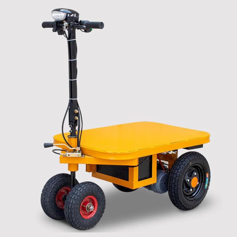 ZLZNX Elektro Pritschenwagen Tragbar Langlebig Transportwagen Klappbar 600kg Rollwagen Plattformwagen Transporthilfe Handwagen Mit Feststellbremse,02