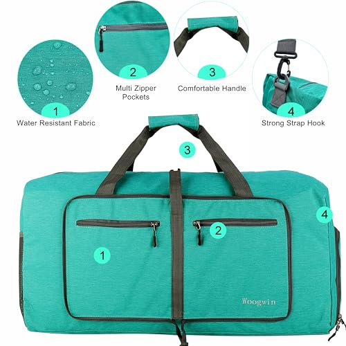 Image of Woogwin Travel Duffel Bag Large Foldable Waterproof Overnight Bag for Beach Swim Bags Pool Sports Gym