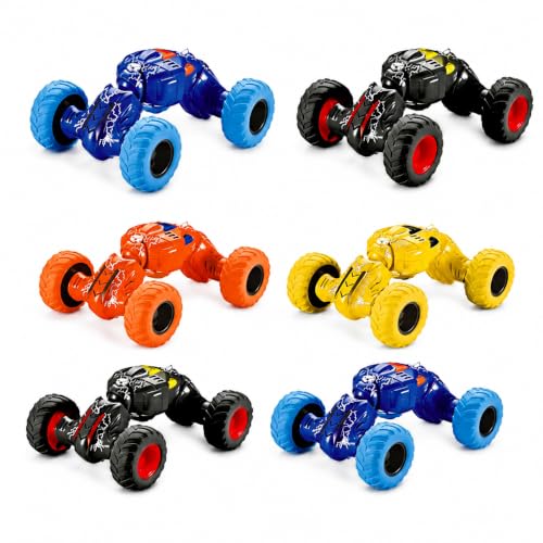 Image of Pull Back Monster Telescopic Stunt Car Toy for Kids 3+ | 360 Flip & Roll Action | Double-Sided Friction Powered Off Road Monster Truck, Random Colour- Pack of 1 (Monster Telescopic Car)