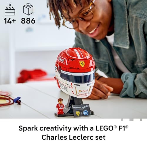 Image of LEGO Editions Scuderia Ferrari HP Charles Leclerc Helmet - Building Set for Teens, Ages 14+ - Collectible F1 Display - Bedroom or Home Office Decor - Gift for Formula 1 Fans - 43014