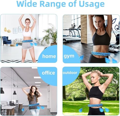 Image of Hula Hoop with Adjustable Weights, Auto-Spinning Ball, Fitness Exercise Hoop Henirag for Men & Women Adults and Kids-Multi Color