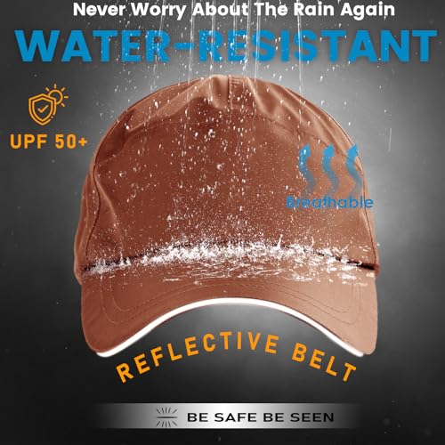 Image of Mens Waterproof Baseball Cap UPF 50+ Sun Protection Windproof Breathable Unisex Quick Dry Outdoor Rain Hat