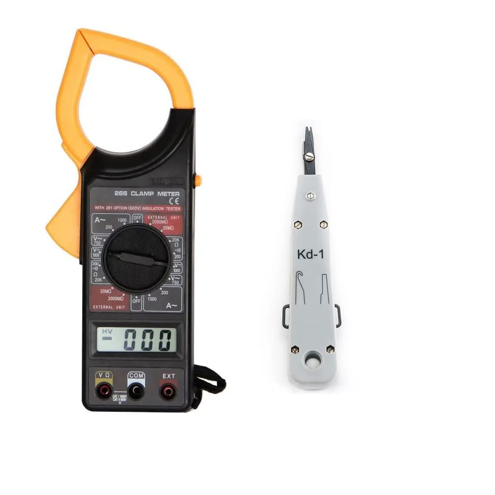 Toolbux M266 Digital AC Clamp Meter AC/DC Voltage AC Current Resistance & Punch Down Tool