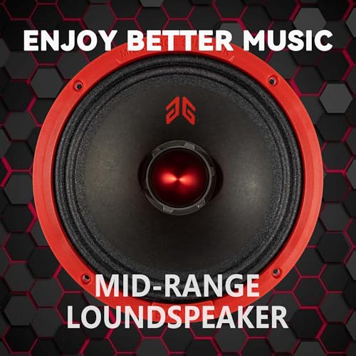 Image of MX80E2 Loudspeaker 8 Inch Midrange 640 Watts 4 Ohms Red Bullet, Premium Quality Audio Door Speakers for Car or Truck Stereo Sound System, Red (2 Speakers)