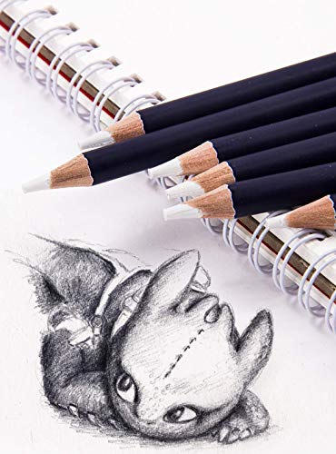 Image of Deziine� Fx. Pencil Eraser for Artists Set of 6 Non-Toxic Eraser (Set of 6, White, Blue)
