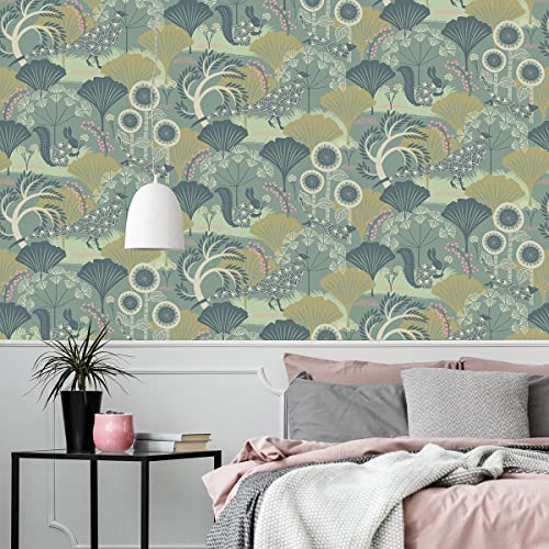 Wudnaye Floral Wallpaper Peel And Stick Wallpaper Floral Contact Paper 17.7Inch X 590.4Inch Leaf Decorative Contact Paper Floral Wallpaper Stick And Peel Vintage Botanical Removable Wall Paper Vinyl #TOP4