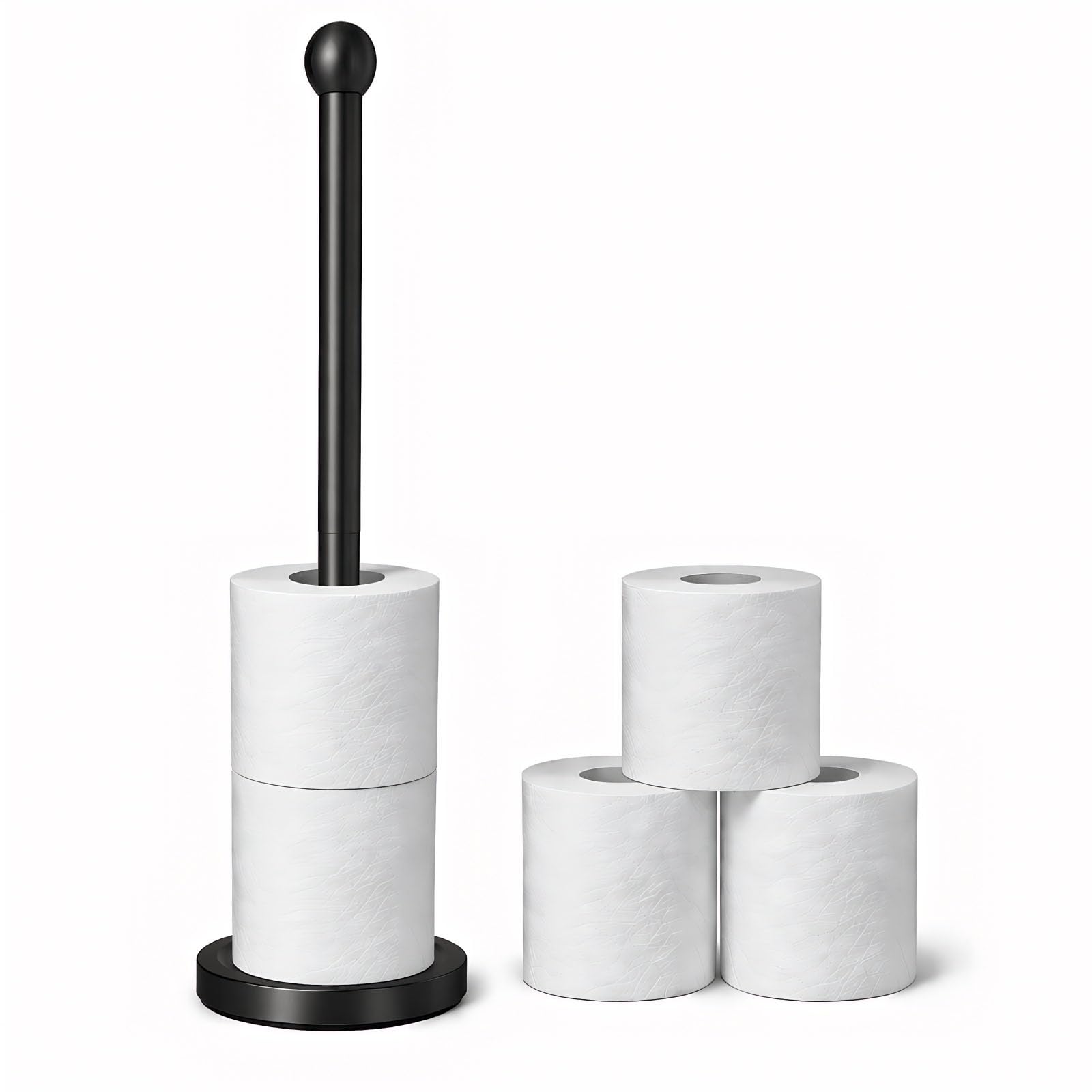 Toilet Paper Holder Stand for 4 or 5 Rolls - Brushed Nickel — Amazon image 8