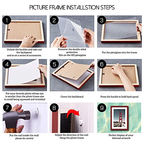 12X16 Picture Frame Diamond Painting Frames Poster Frames Made Of Solid Wood,Display Pictures 10X14 With Mat Or 12X16 Without Mat For Photos, Paintings,Walls Decoration,Anniversary,Wedding,Christmas #TOP3