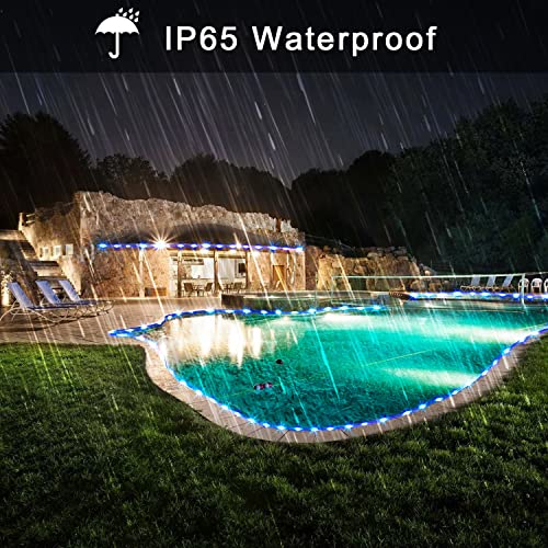 Jmexsuss 200 Led Solar Rope Lights, Ip 65 Waterproof Solar Rope Lights Outdoor With 8 Modes, 66Ft Pvc Tube Solar Christmas Fairy Lights For Christmas Trampoline Fence Yard Walkway Path Garden (Blue) #TOP4