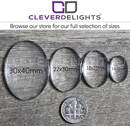 CleverDelights 30x40mm (1 3/16" x 1 9/16") Oval Glass Cabochons - 50 Pack by CleverDelights - Used condition - Image 2