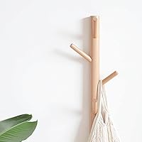 Vista 5 de Perchero 2 paquetes - Perchero de pared con ganchos para sombreros - Perchero de madera resistente - Árbol de pasillo con base sólida