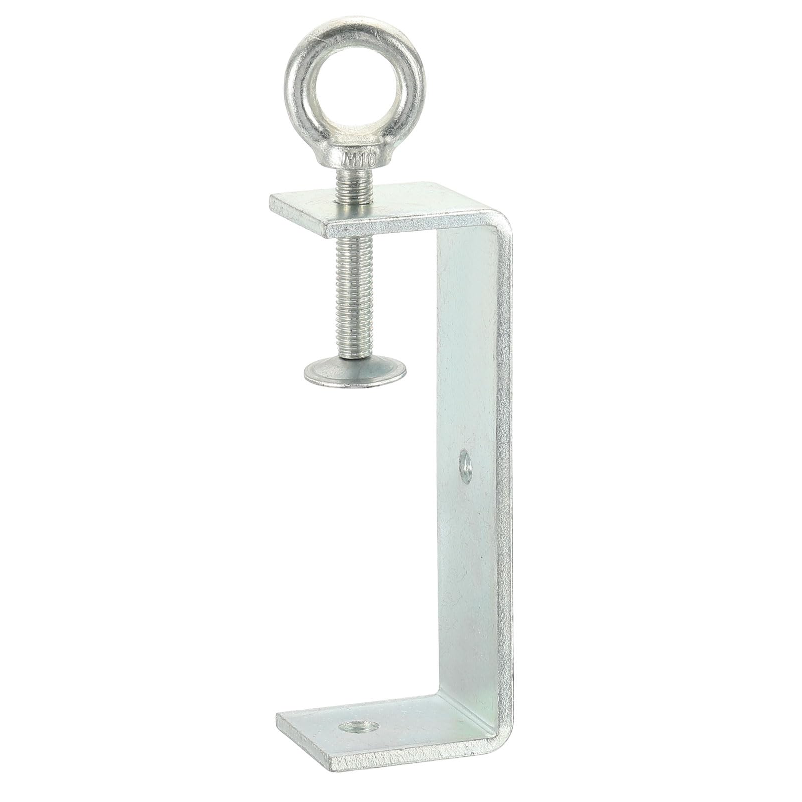 sourcing map Carbon Steel C Clamps 130mm Square Galvanized Mini Tiger Clamp Adjustable Heavy Duty Metal U Clip with Eye Hook Screw for Woodworking Welding Mounting, Blue White
