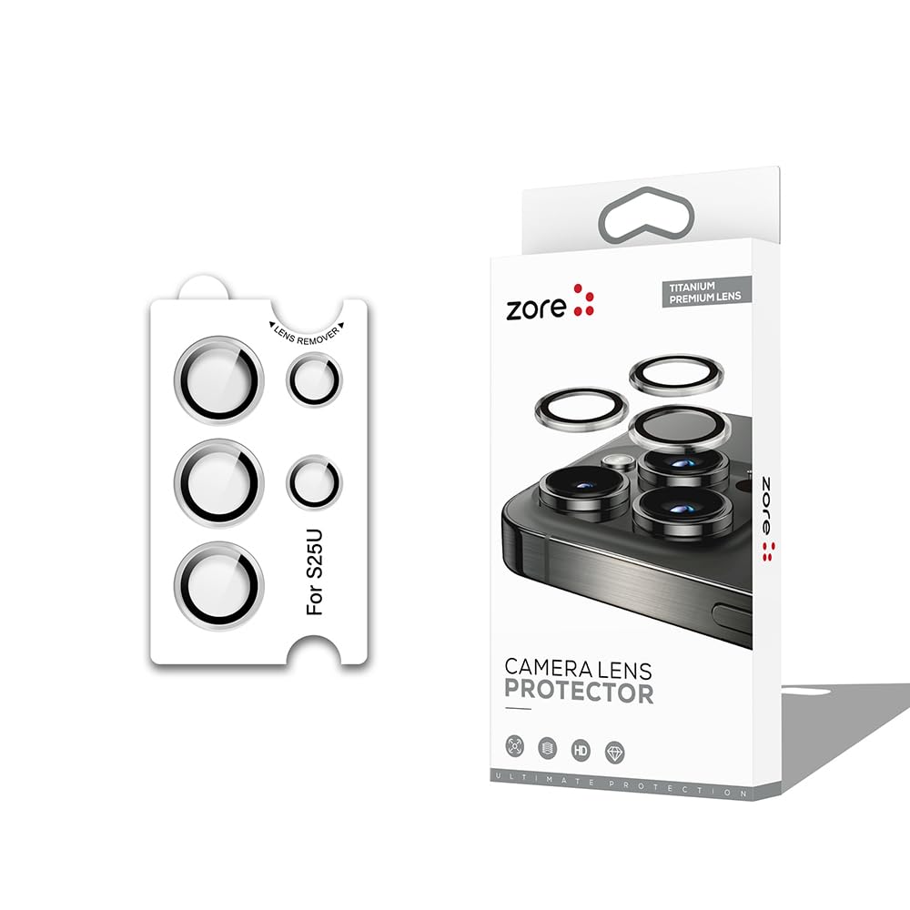 Zore Galaxy ile uyumlu S25 Ultra CL-12 Premium Safir Parmak İzi Bırakmayan Anti-Reflective Kamera Lens Koruyucu Gümüş