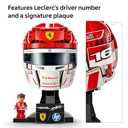 Image of LEGO Editions Scuderia Ferrari HP Charles Leclerc Helmet - Building Set for Teens, Ages 14+ - Collectible F1 Display - Bedroom or Home Office Decor - Gift for Formula 1 Fans - 43014