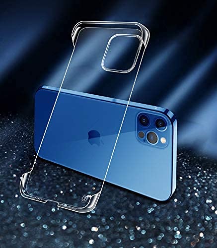 TwoTry Compatible for iPhone 12 Pro Max Case, Ultra Thin Frameless Matte Hard PC Shock Absorption TPU Bumper Case for iPhone 2021 6.7 inch (Clear-Max)