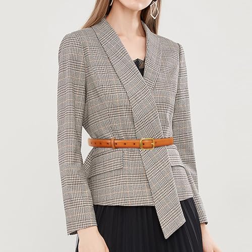 Image of Aurolran Women's Fashion Classic Metal Buckle Leather Belt with Jeans Dress