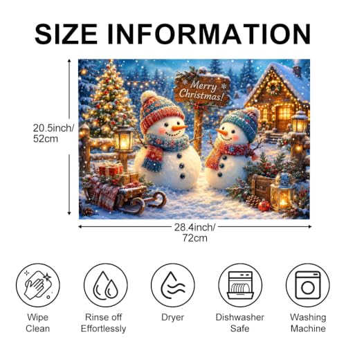 Image of Merry Christmas Snowman Stove Top Cover for Electric Stove Mat