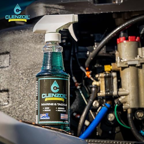 Clenzoil Marine & Tackle - Fishing Gear Oil Lubricant - for Fishing Reels, Boat Motors, Downriggers & More - Easily Oil Applicator - 16 oz Trigger Spray