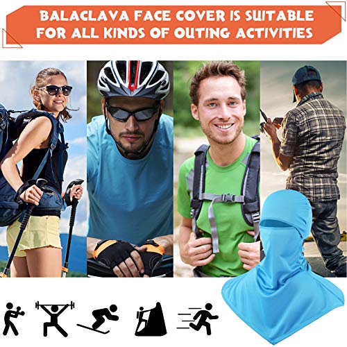 6 Pieces Balaclava Face Mask Cover Breathable Long Neck Covers For Men Women Outdoor Sports Uv Sun Protection (White, Black, Gray, Sky Blue, Blue, Navy Blue) #TOP5